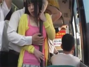 【レイプセックス動画】ムチムチ巨乳の若妻がバスの車内でおっぱいとおまんこを痴漢され膣をチンポで犯される